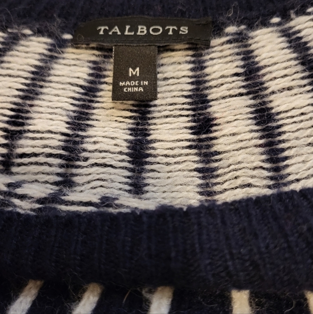 Talbots Women's Sweater - Red, Black, and Cream in a size medium - Picture 2 of 10